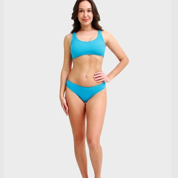 Mosmann Kialani Textured Bikin Set in Tropical Blue Size Small New with Tags - Picture 1 of 7